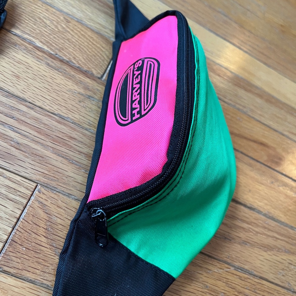 Vintage 80s Neon Harveys Fanny Pack / Belt Bag
